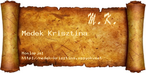 Medek Krisztina névjegykártya